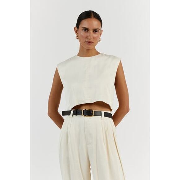 Dissh Rue Cropped Top Cream - 4 - Picture 1 of 5